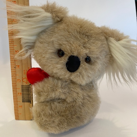 Super Cute!! Vintage Koala Bear with Red Satin Heart, Plush Stuffed Animal, 8” - Picture 4 of 4
